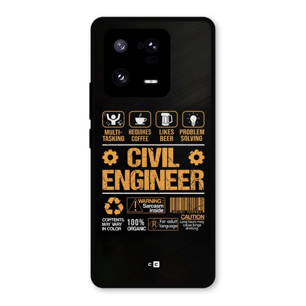 Civil Engineer Metal Back Case for Xiaomi 13 Pro