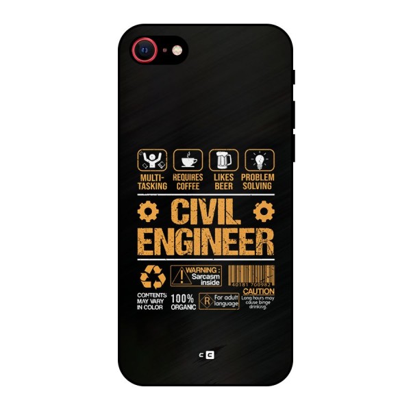 Civil Engineer Metal Back Case for iPhone 7