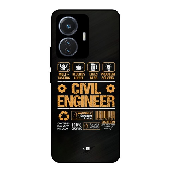 Civil Engineer Metal Back Case for iQOO Z6 44W