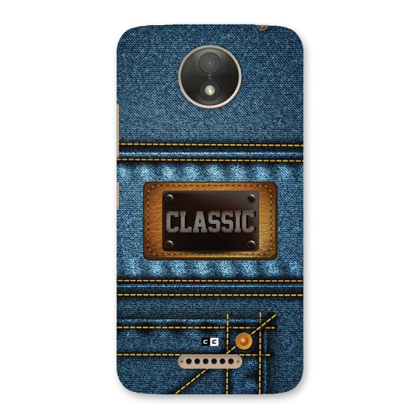 Classic Denim Back Case for Moto C Plus