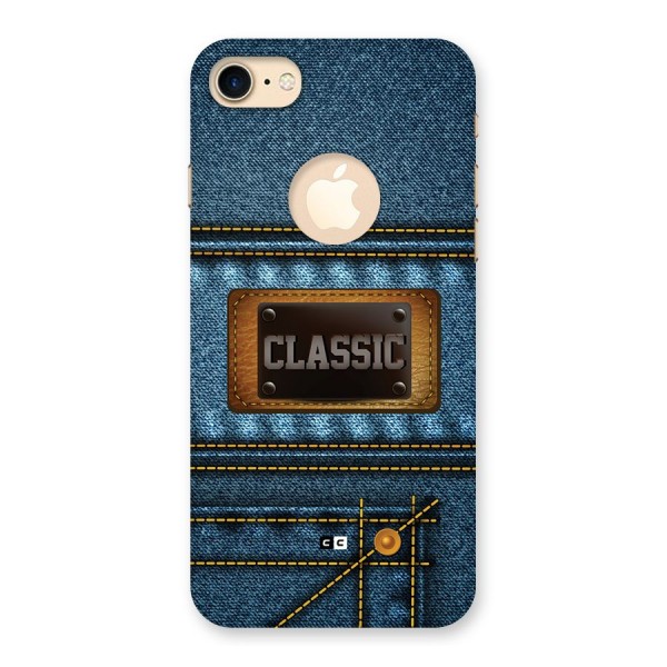 Classic Denim Back Case for iPhone 8 Logo Cut