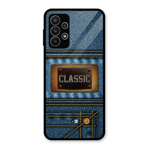 Classic Denim Glass Back Case for Galaxy A23