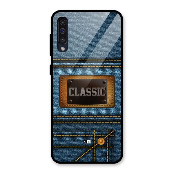 Classic Denim Glass Back Case for Galaxy A50s