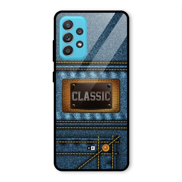 Classic Denim Glass Back Case for Galaxy A52