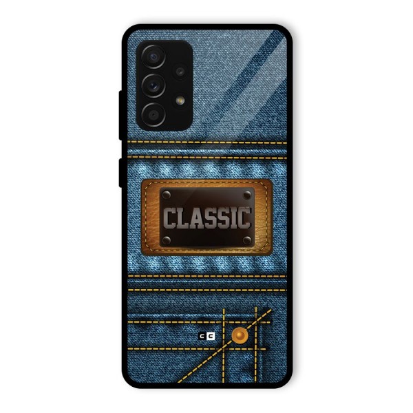 Classic Denim Glass Back Case for Galaxy A53 5G