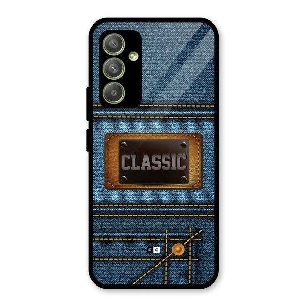 Classic Denim Glass Back Case for Galaxy A54