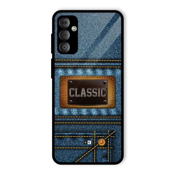 Classic Denim Glass Back Case for Galaxy F23