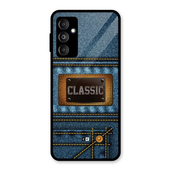 Classic Denim Glass Back Case for Galaxy M14 5G