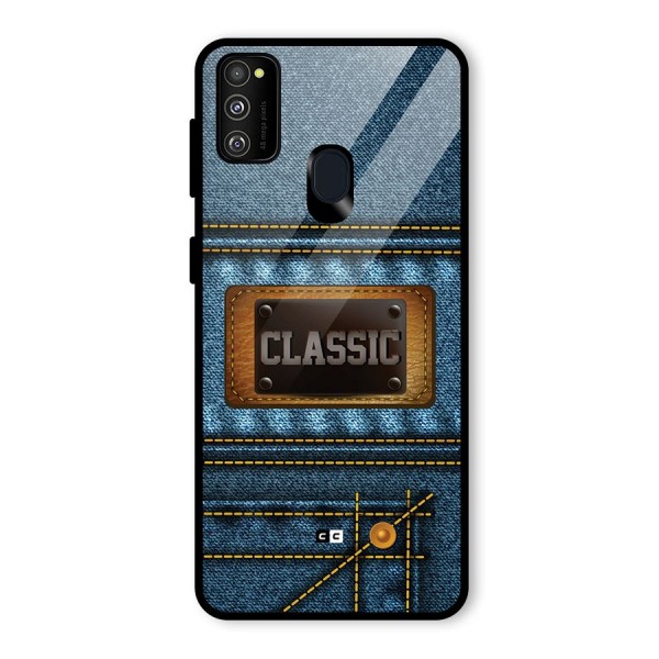 Classic Denim Glass Back Case for Galaxy M30s