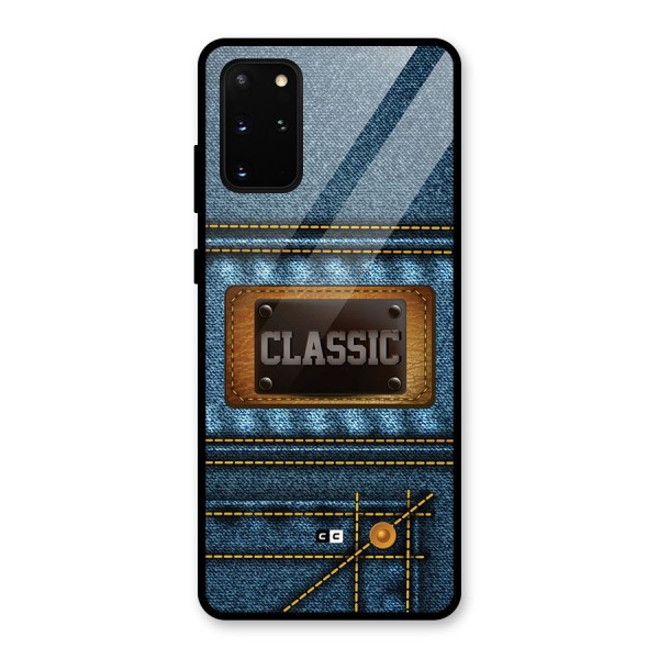 Classic Denim Glass Back Case for Galaxy S20 Plus