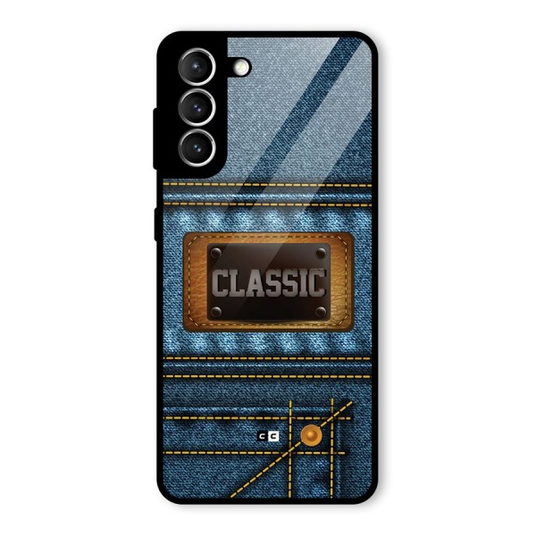 Classic Denim Glass Back Case for Galaxy S21 5G