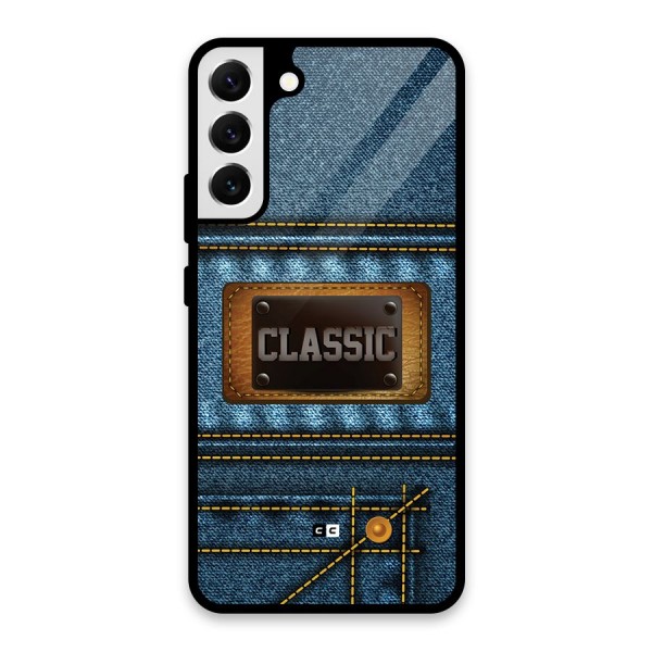 Classic Denim Glass Back Case for Galaxy S22 Plus 5G