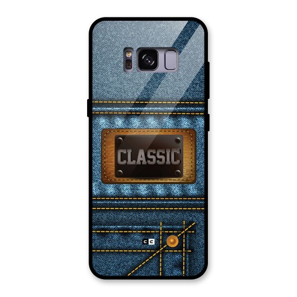 Classic Denim Glass Back Case for Galaxy S8