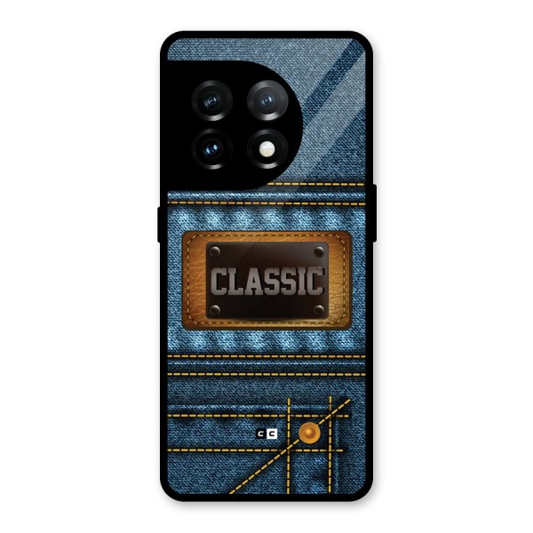 Classic Denim Glass Back Case for OnePlus 11