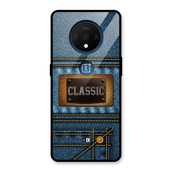 Classic Denim Glass Back Case for OnePlus 7T