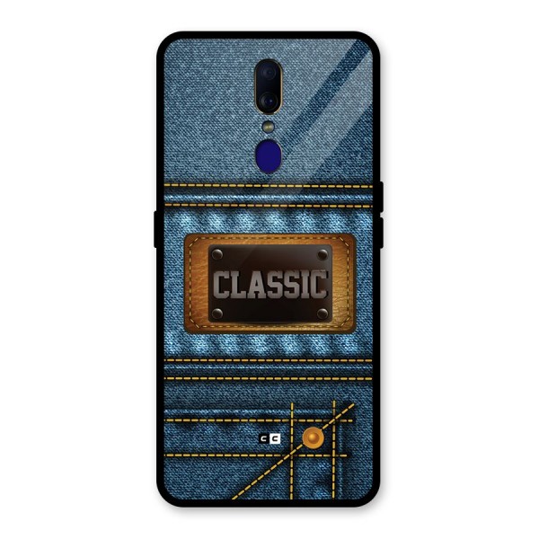 Classic Denim Glass Back Case for Oppo F11