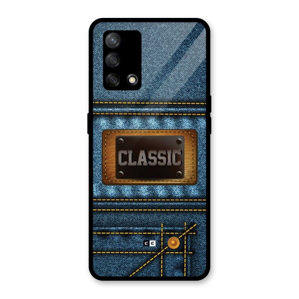 Classic Denim Glass Back Case for Oppo F19