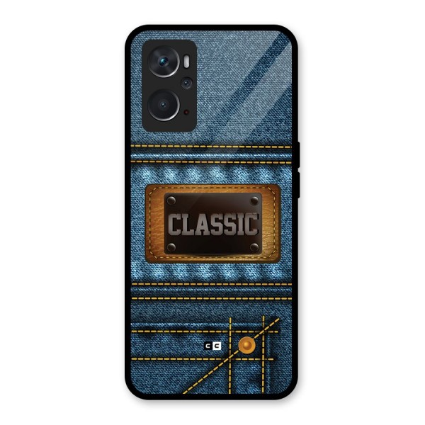 Classic Denim Glass Back Case for Oppo K10 4G