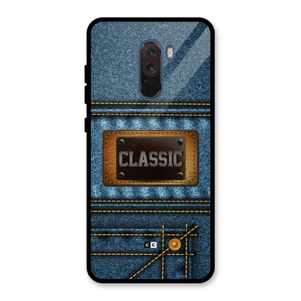 Classic Denim Glass Back Case for Poco F1