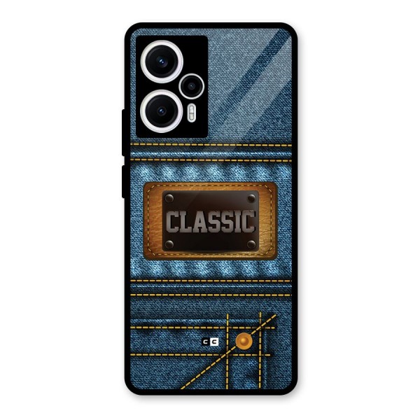 Classic Denim Glass Back Case for Poco F5