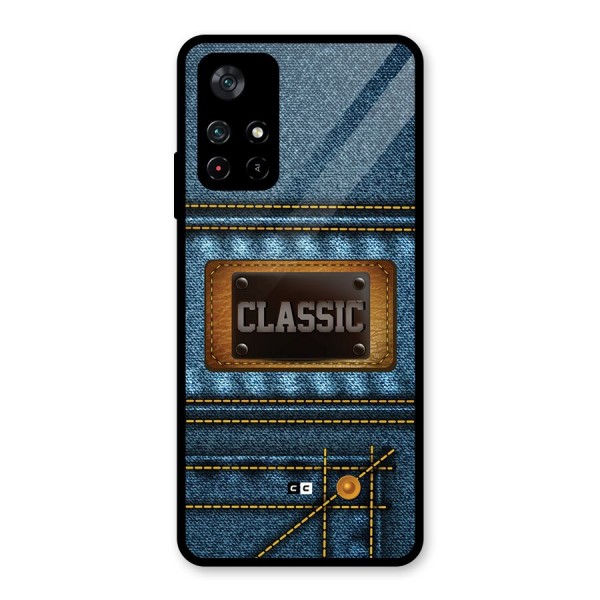 Classic Denim Glass Back Case for Poco M4 Pro 5G