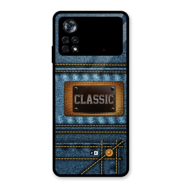 Classic Denim Glass Back Case for Poco X4 Pro 5G