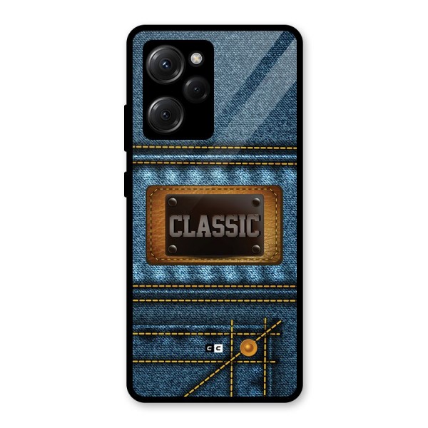 Classic Denim Glass Back Case for Poco X5 Pro