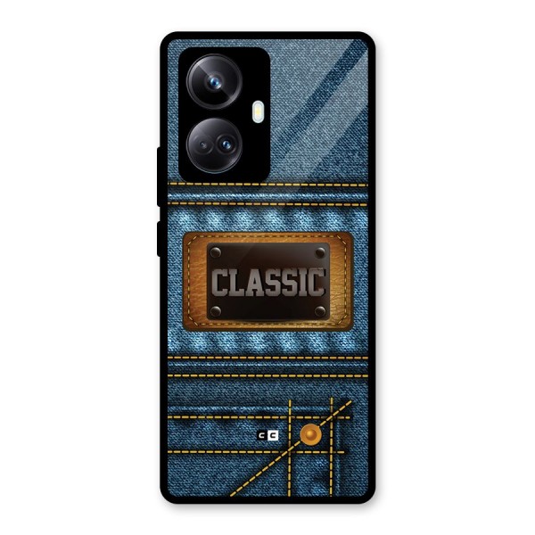 Classic Denim Glass Back Case for Realme 10 Pro Plus