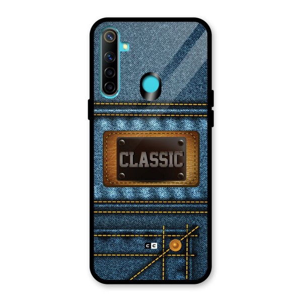 Classic Denim Glass Back Case for Realme 5