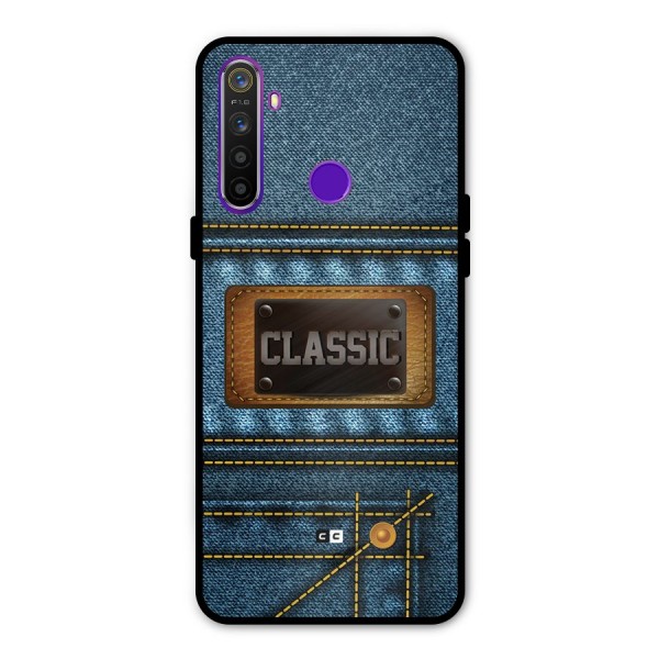 Classic Denim Glass Back Case for Realme 5s