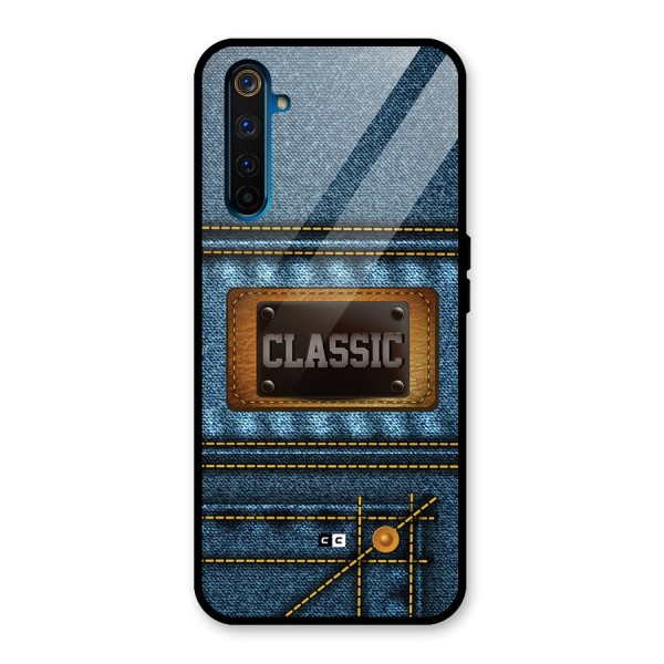 Classic Denim Glass Back Case for Realme 6 Pro