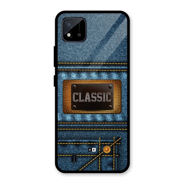 Classic Denim Glass Back Case for Realme C11 2021