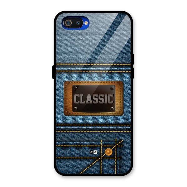 Classic Denim Glass Back Case for Realme C2