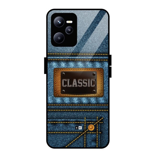 Classic Denim Glass Back Case for Realme C35