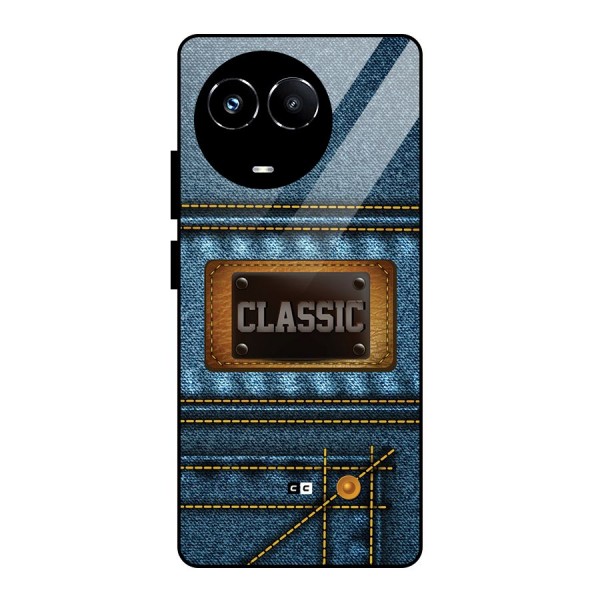 Classic Denim Glass Back Case for Realme Narzo 60X