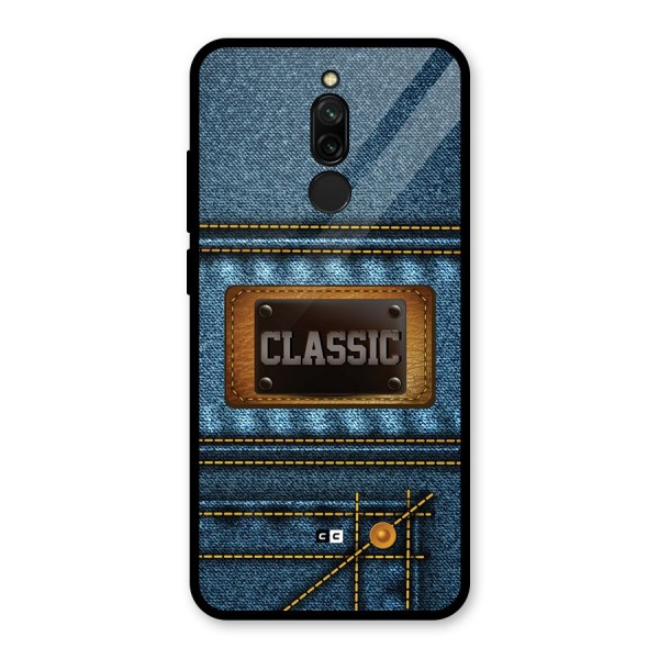 Classic Denim Glass Back Case for Redmi 8