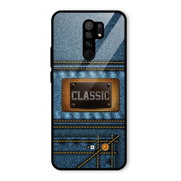 Classic Denim Glass Back Case for Redmi 9 Prime