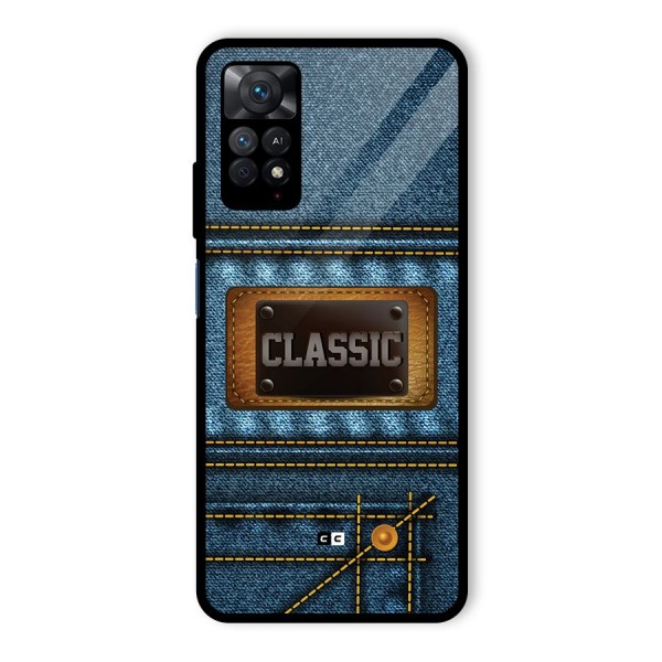 Classic Denim Glass Back Case for Redmi Note 11 Pro