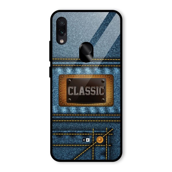 Classic Denim Glass Back Case for Redmi Note 7