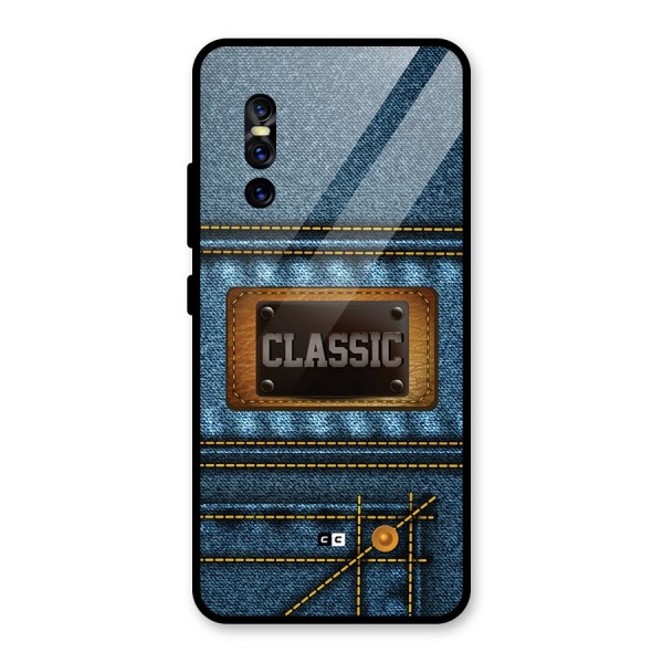 Classic Denim Glass Back Case for Vivo V15 Pro