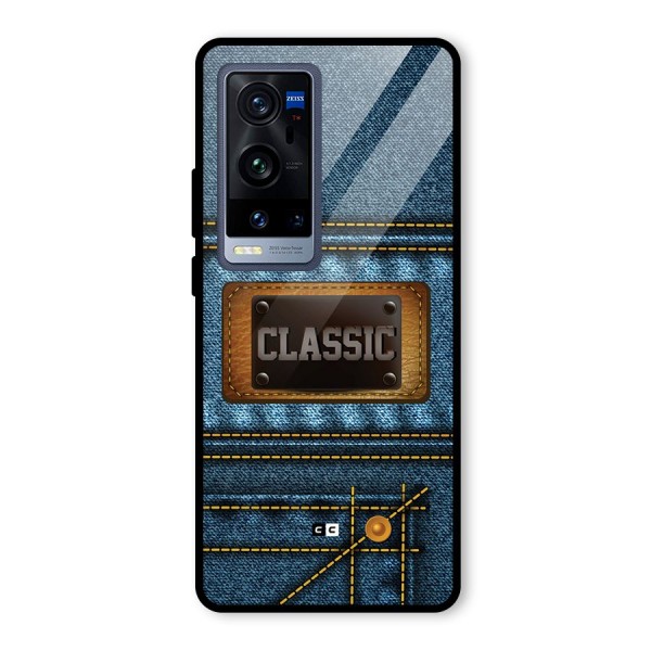 Classic Denim Glass Back Case for Vivo X60 Pro Plus