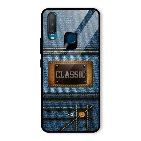 Classic Denim Glass Back Case for Vivo Y12