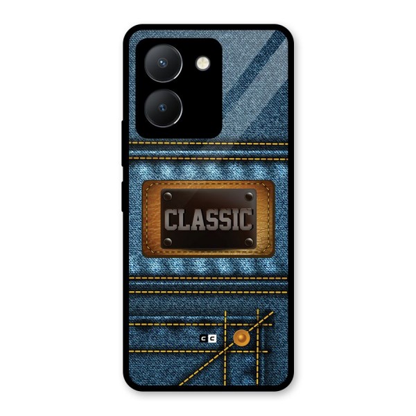 Classic Denim Glass Back Case for Vivo Y36