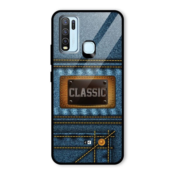 Classic Denim Glass Back Case for Vivo Y50