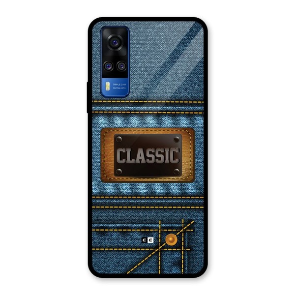 Classic Denim Glass Back Case for Vivo Y51