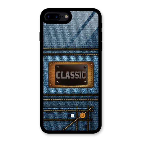 Classic Denim Glass Back Case for iPhone 7 Plus