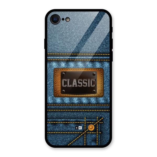 Classic Denim Glass Back Case for iPhone SE 2020