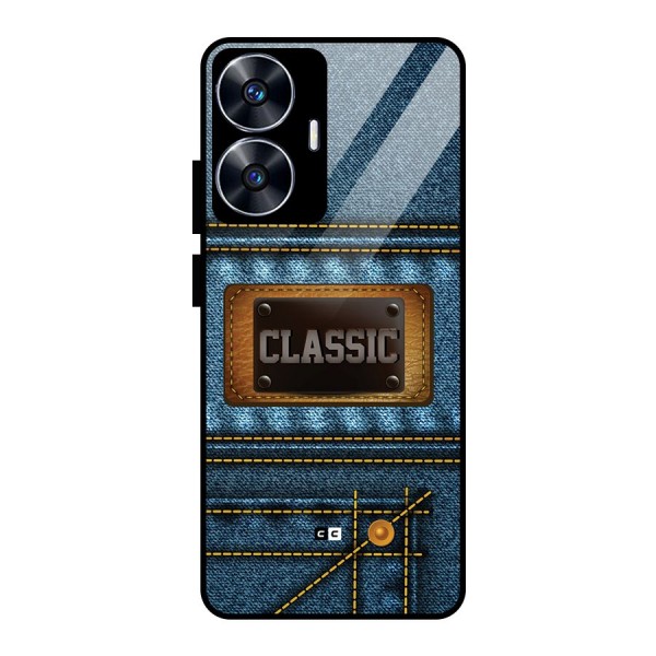 Classic Denim Glass Back Case for realme C55