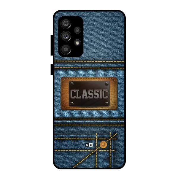 Classic Denim Metal Back Case for Galaxy A73 5G