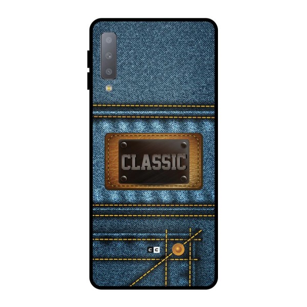 Classic Denim Metal Back Case for Galaxy A7 (2018)